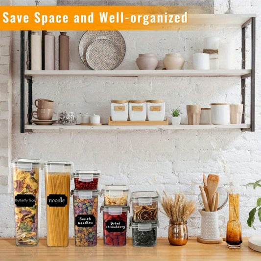 Food Storage Containers Multi-Size Pantry Set with Matching Lids, Labels and Markers in Four Pack Options