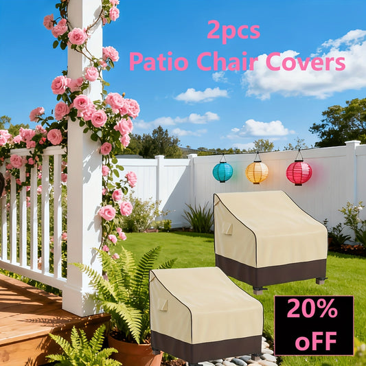 2-Pack Waterproof Patio Chair Covers for Adirondack & Rocking Chairs, 420D Heavy Duty Outdoor Furniture Covers, All-Weather UV & Moisture Protection