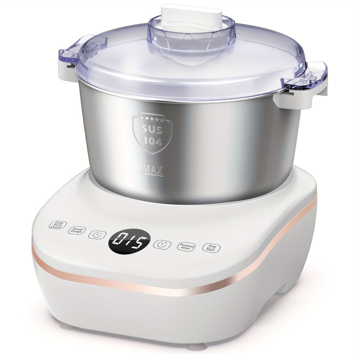 Electric Dough Maker 7Qt with Fermentation Function - 250W Dough Kneading Machine, 304 Stainless Steel Bowl