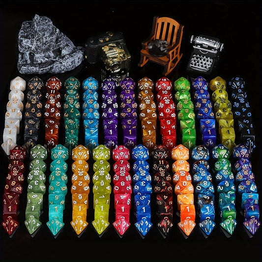 Polyhedral Dice Set 175pcs 25 Colors – 35 Two-Color & 140 Single-Color Acrylic Dice with Velvet Bag, D4 D6 D8 D10 D12 D20 for DnD Dungeons Dragons MTG Tabletop RPG Board Games Math