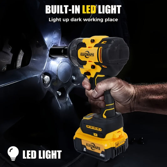Brushless Impact Wrench for Dewalt 20V Battery - 1/2 Inch 450 Lb-Ft High Torque Electric Impact Gun, 3300 RPM for Cars & Home Use