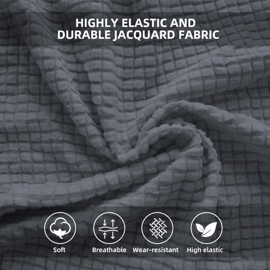 RV Dinette Cushion Covers 4 Pack Stretch Jacquard Sofa Seat Backrest Slipcovers Machine Washable Anti-Pet Hair for RV Camper Van Car Bench Travel Furniture Protection
