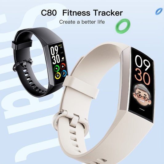 AMOLED Smart Band 1.1" Always-On Display, 14-Day Battery Life, 25 Sport Modes, Heart Rate & Sleep Tracker, 100+ Watch Faces, Ultra-Thin Fitness Watch, Weather & Music Control – For Men & Women