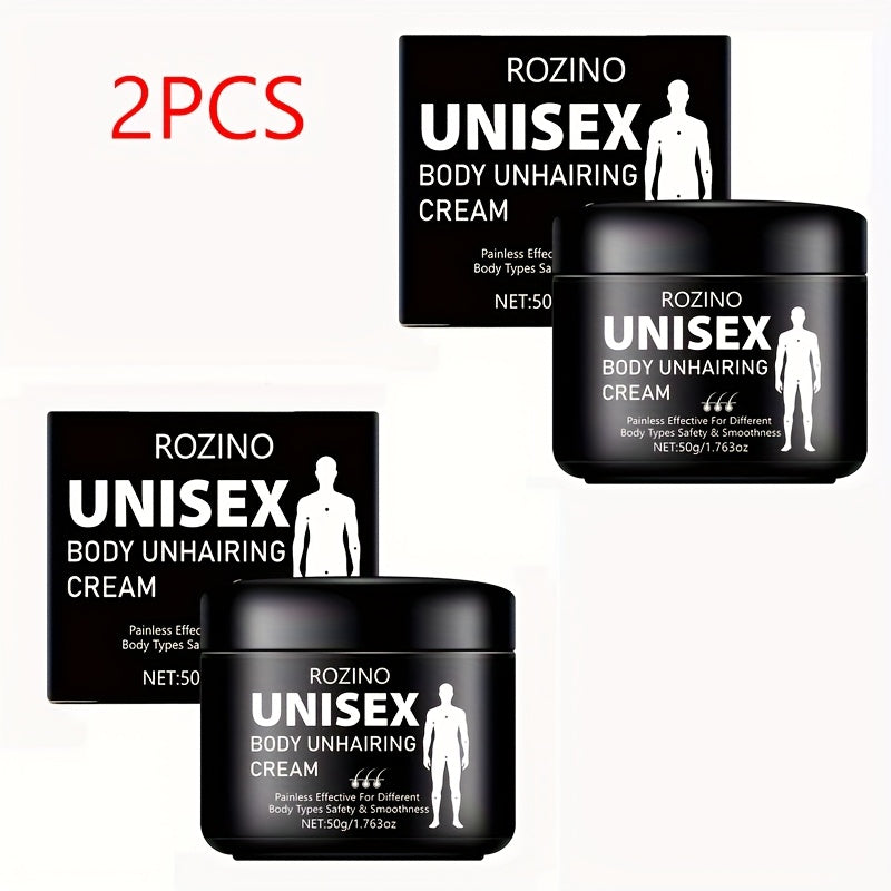 Hair Removal Cream ROZINO 50g Black Jar with Single or Two-Pack Options for External Body Grooming