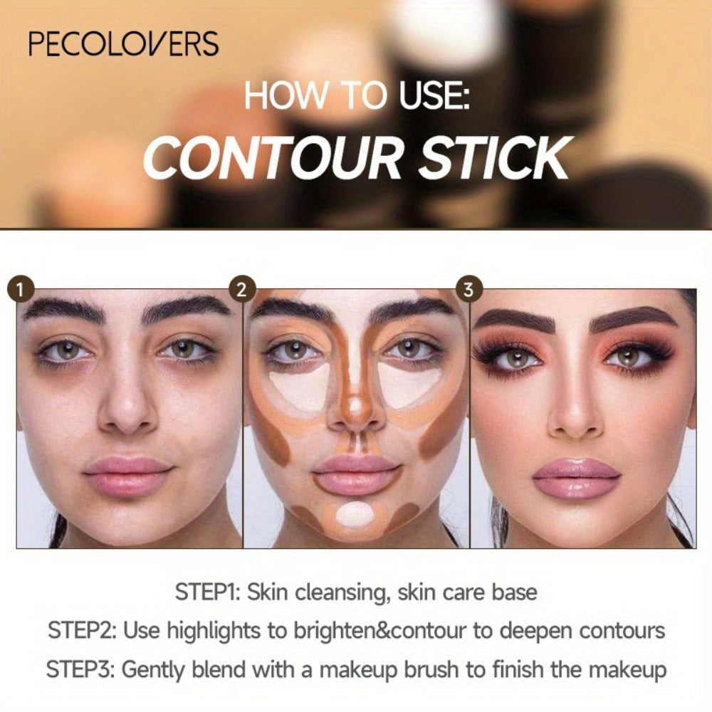 Five-Piece Cream Concealer Stick Set in Five Shades for Face and Body Makeup with Twist-Up Tubes