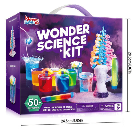 STEM Science Kit for Kids 50+ Experiments — Crystal Tree Growing Kit, Lava Lamp, Volcano Chemistry Set, Educational Science Toy Gift for Boys Girls Ages 6-12, Birthday Christmas Homeschool