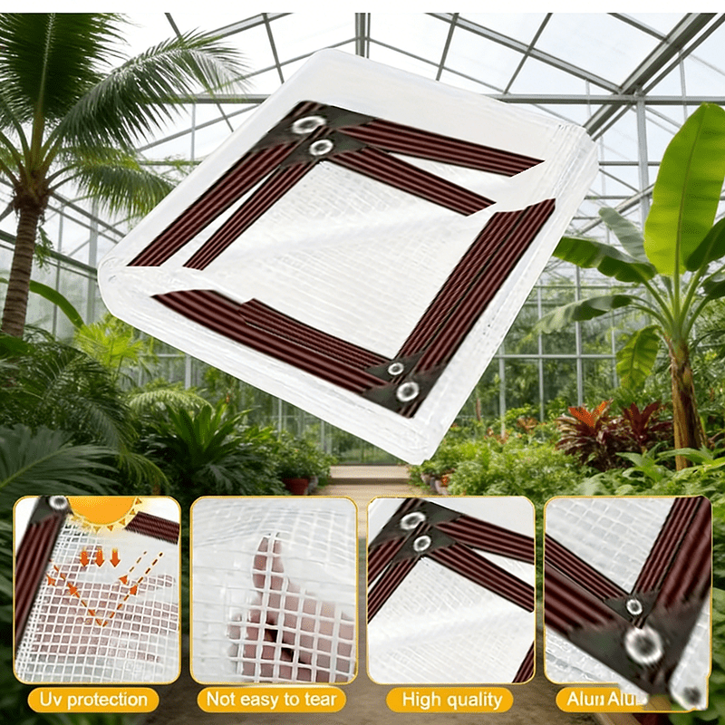 Clear Poultry House Cover Sheet in Four Protected Length Options with Reinforced Border and Metal Grommets