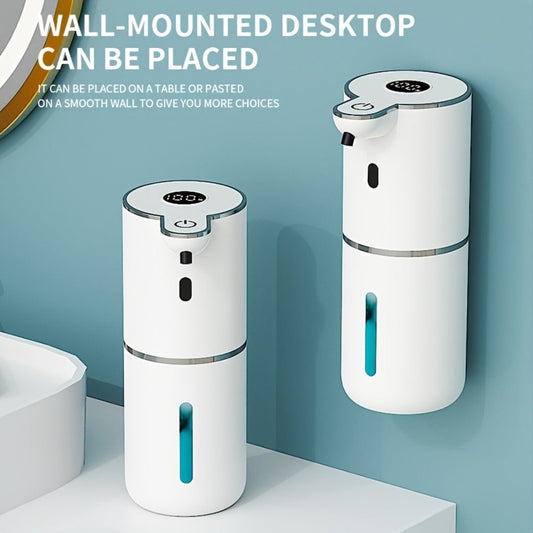 Automatic Sensor Soap Dispenser Foam Type 6 Gear Digital Display - Rechargeable Touchless Large Capacity Countertop or Wall Mount | Black White | Kitchen Bathroom Restroom Hands Free