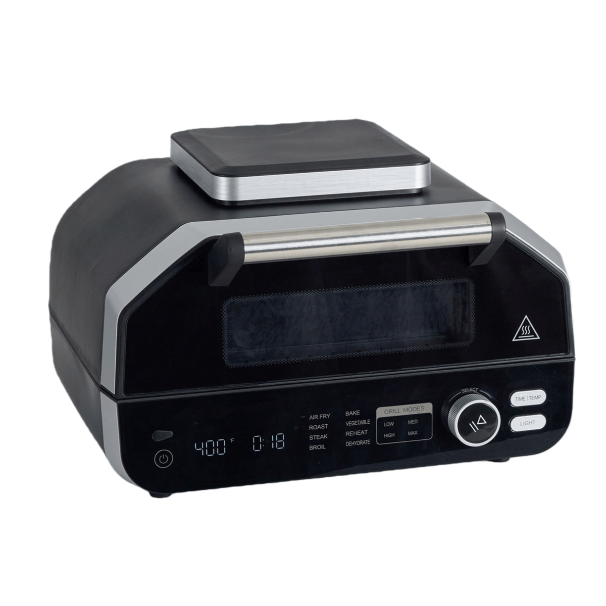 Air Fryer Grill Combo 8-in-1 Electric Indoor BBQ, Large Non-Stick Surface, Fry Basket Included, Grill