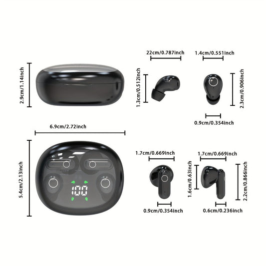 Wireless Earbuds MSHUKCOE 2-in-1 Mini Sleep Style with Noise Reduction and 6D HiFi Sound in Three Colors
