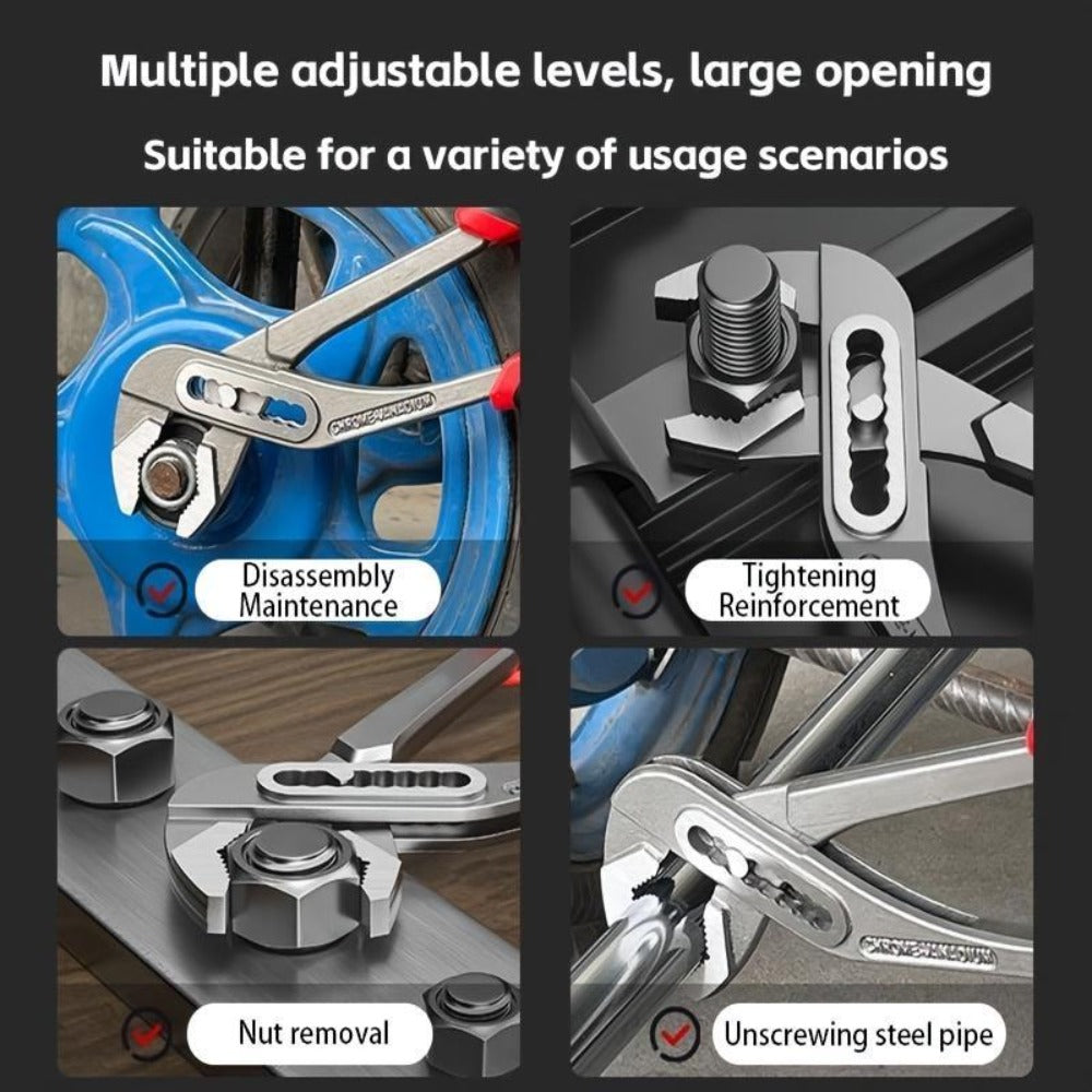 Water Pump Pliers Adjustable Heavy Duty Wrench 8" 10" 12" – Large Opening Quick Adjust, Multi-Grip Channel Lock Tool for Pipeline, Plumbing, Bathroom & Car Maintenance