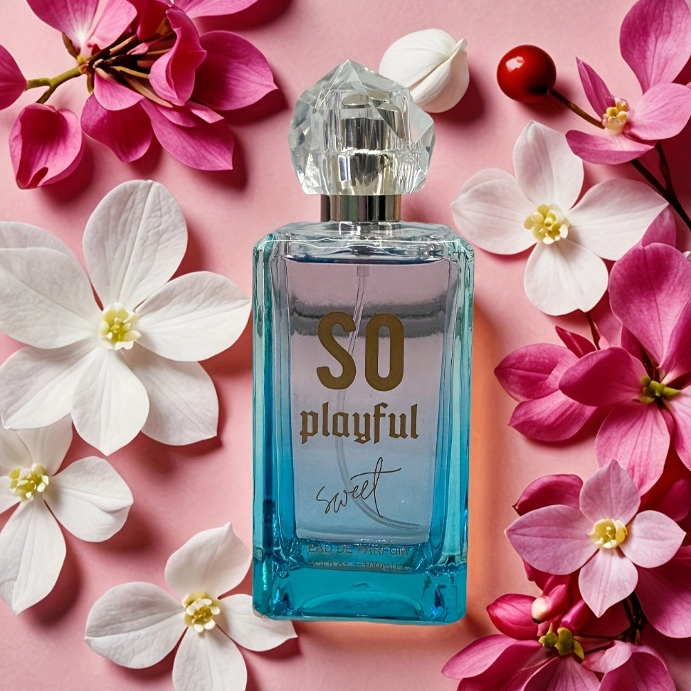 Women's Eau de Parfum 3.4oz 100ml - SO PLAYFUL Long Lasting Perfume Spray - White Cyclamen Pepper Cherry Floral Fruity Scent for Her