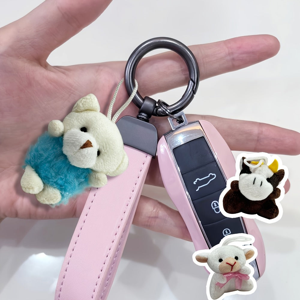 Mini Animal Plush Keychain 24 Pack Bulk — Small Stuffed Animals Assorted Random Colors, Party Favors for Kids, Carnival Prizes, Classroom School Gifts, Goody Bag Fillers, Christmas Easter Halloween Valentine