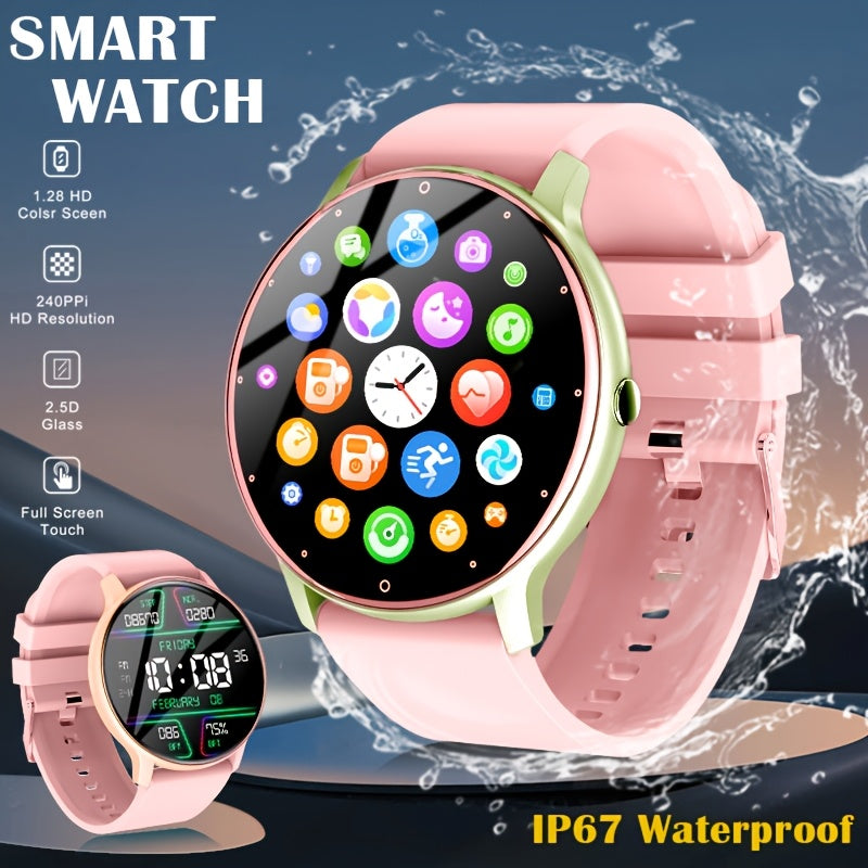 Smart Watch Round Display with Built-In Speaker, Wireless Calling, IP67 Rating and Four Color Options