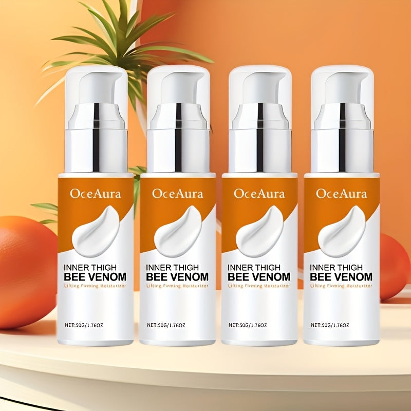 Body Cream OxeAura 50g Pump Bottles in Two- or Four-Piece Options with Bee Venom for Inner Thigh Application