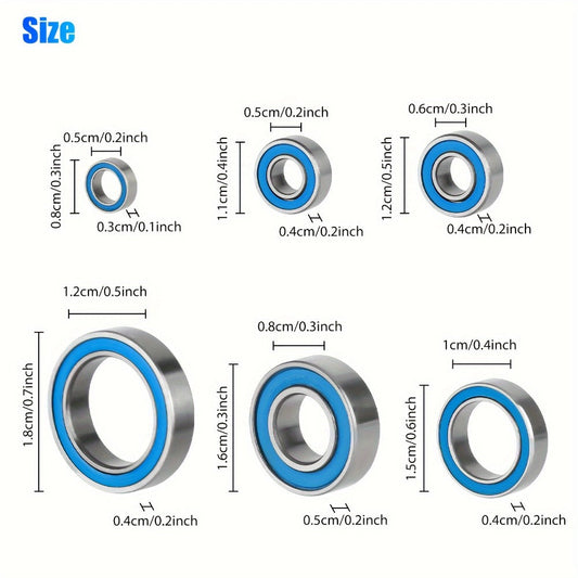 RC Ball Bearing Set 21pcs for Traxxas Slash 4x4 Stampede 4WD VXL 1/10 Scale – Alloy Steel Sealed Bearings Upgrade Kit Reduce Friction Boost Speed RC Crawler Replacement Parts Performance Gift