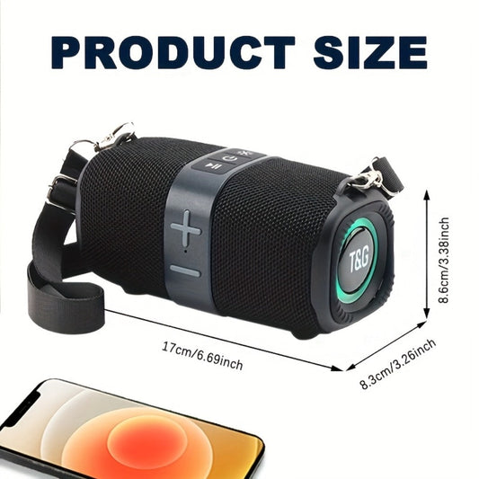 TG667 Compact Portable Outdoor Bluetooth Speaker USB TF FM Radio Type-C Charging Wireless Music Player for Phone Tablet Camping Travel Party