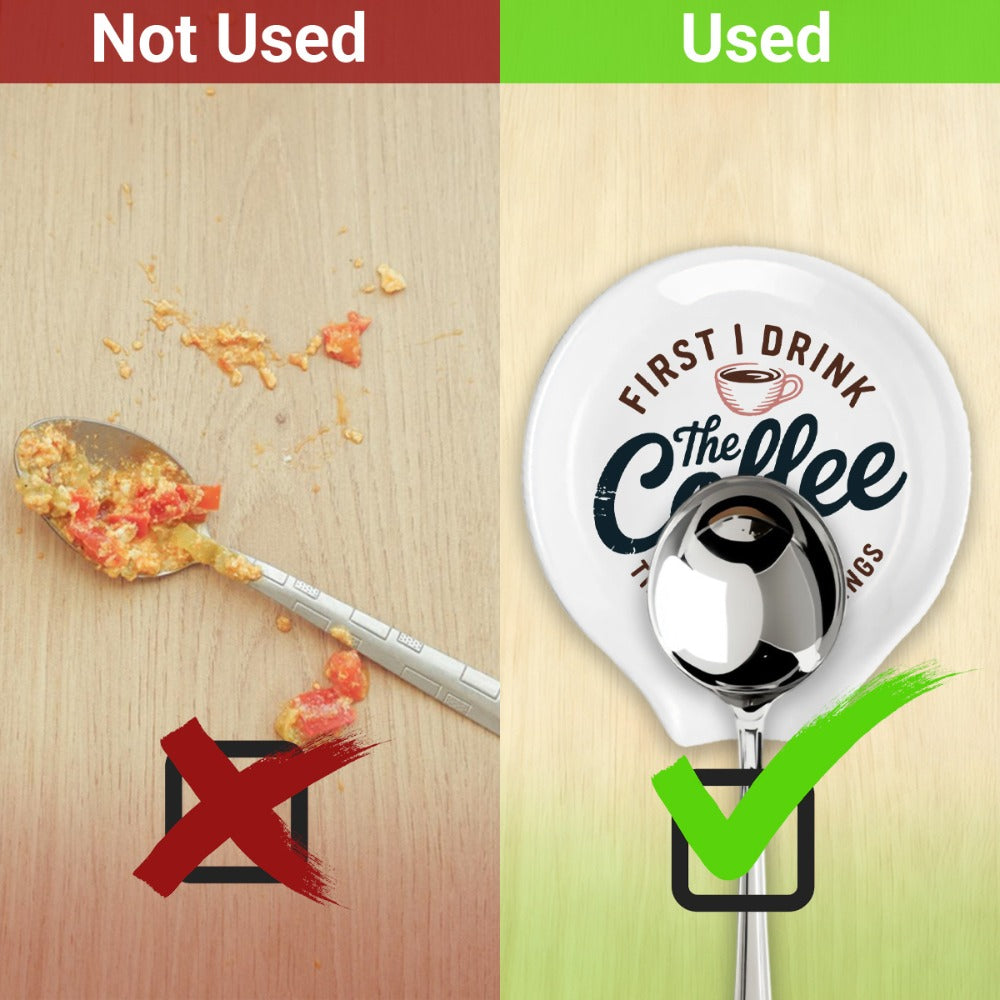 Ceramic Spoon Rest Funny Coffee Quote – "A Cup of No Return" Ceramic Utensil Holder for Coffee & Tea Spoons, Cute Spoon Holder for Kitchen Counter, Cafe Decor, Perfect Coffee Lover Gift