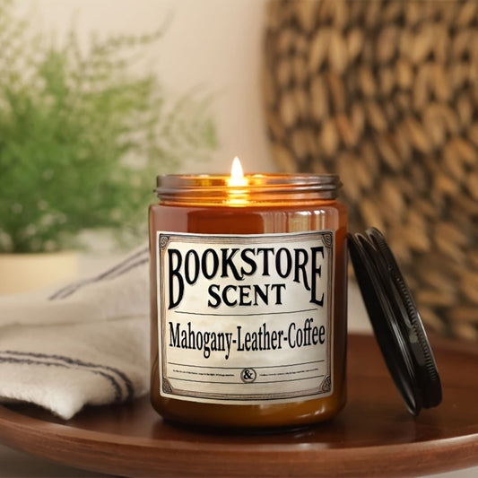 Scented Soy Candle Bookstore Aroma - Long Burning Book Lover Candle Gift for Home Decor, Relaxation, Mother's Day & Teacher Appreciation