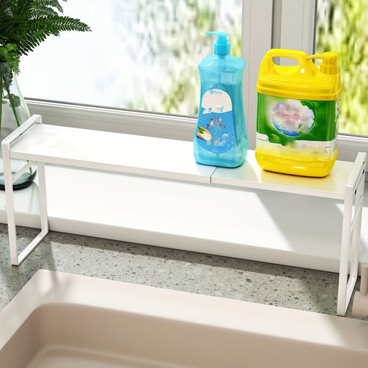 Narrow Shelf Organizer for Kitchen Bathroom Windowsill – Slim Adjustable Stackable Rack for Small Spaces, Counter Top, Window Plant Stand, Tall Thin Storage Shelving Unit