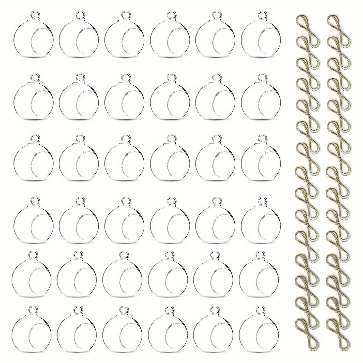 Hanging Glass Ball Candle Holders Set for Wedding Party Christmas Tree Decoration - Clear Glass Tea Light Holders with Hanging Design
