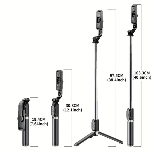 Portable Selfie Stick Tripod 40 Inch Floor Stand with Wireless Remote & Anti-Shake Base – Extendable Compact Phone Tripod for Travel Vlogging, TikTok Live, Outdoor Filming, iPhone & Android