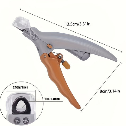LED Pet Nail Clipper Set, Two Orange-and-Gray Hand Tools with Built-In Lights and Non-Slip Handles