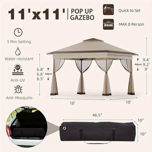 Pop Up Gazebo Tent Mosquito Netting Oxford | Patio Garden Backyard
