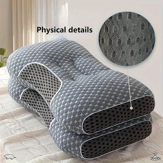 Cervical Contour Neck Massage Pillow – Ergonomic Bone-Shape Support with Detachable Moisture-Absorbing Cover | Soft High-Quality Pillow Core for Deep Sleep & Neck Pain Relief