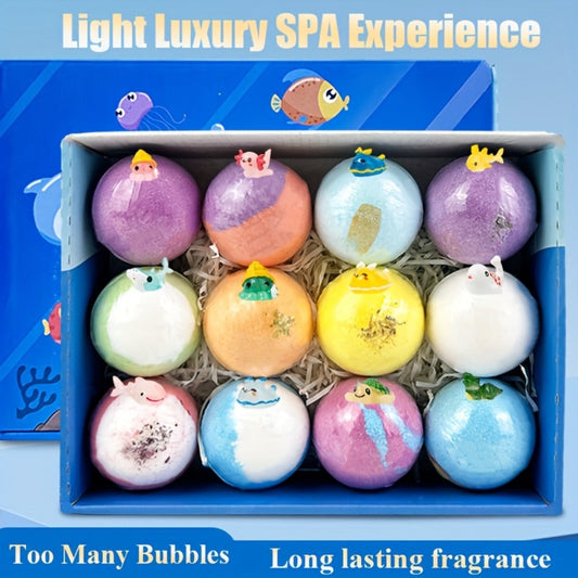 Bath Bombs with Surprise Inside Ocean Bath Ball Set — Rich Foam Lavender Essential Oil Fizzy Bath Bombs Gift for Women Wife Girlfriend Birthday Anniversary Valentine's Day Holiday Gift