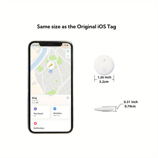 Apple Find My Tracker 2 Pack AirTag-Size Bluetooth Key Finder with Keychain Holder – Anti-Lost Locator for Keys Pets Bags Luggage, 1-Year CR2032 Battery, iOS Smart Tag, Tech Gift for iPhone Users