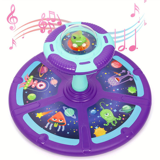 Dinosaur Sit and Spin Toy for Toddlers with Music & LED Flash Lights – 360° Spinning Seat Interactive Sensory Toy for Kids 18 Months+, Indoor Balance & Coordination Toy, Christmas & Birthday Gift