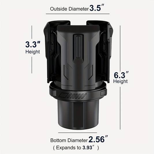 Car Cup Holder Expander Adjustable Auto-Expanding Insert | Fits 12-64 oz Cups Bottles Mugs | Universal Vehicle Cup Holder Adapter No-Tool Install Sturdy Travel Car Interior Accessory