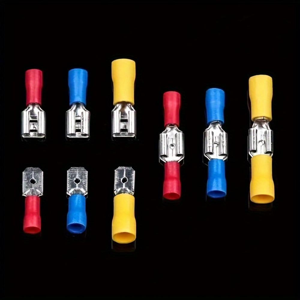 480PCS Wire Terminals Kit, Insulated Crimp Connectors Set with Butt, Ring, Spade & Fork Terminals for Automotive