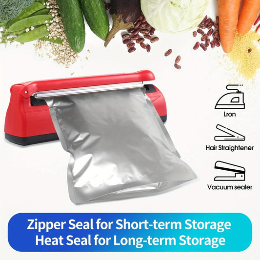 Mylar Bags for Food Storage 100 Pack Resealable 3 Sizes 1 Gallon 10 Mil 1 Quart 8 Mil Half Pint 6 Mil Stand Up Airtight Bags for Long Term Food Preservation Prepping Camping