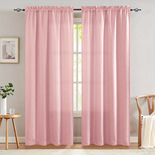 Blackout Curtains 80% Light Blocking – 2 Panels Thermal Insulated Linen Textured Rod Pocket Window Drapes for Bedroom, Living Room & Kitchen Privacy