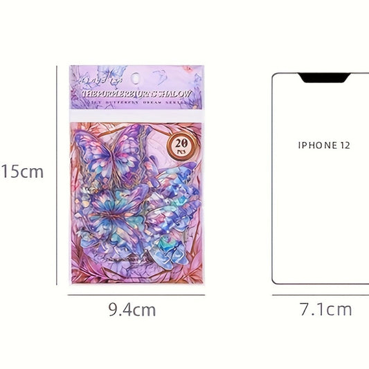 3D Butterfly Stickers 120pcs Holographic Glitter Resin Clear Aesthetic Decal Pack for Scrapbooking Journals Phone Cases Laptops Water Bottles DIY Crafts – Gift for Teen Girls