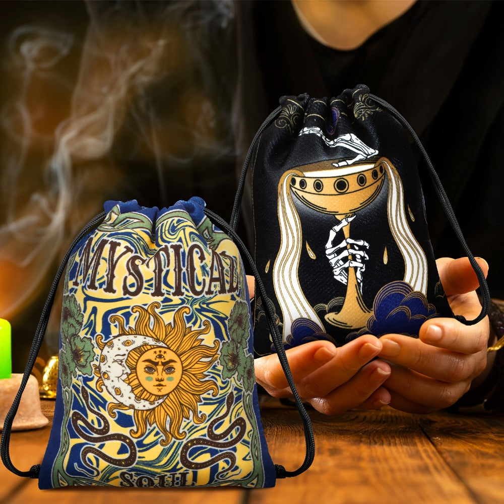 Velvet Tarot Card Drawstring Pouches, 16-Piece Set in 7.1 x 5.9 Inch Size for Cards, Dice, Crystals and Jewelry Storage