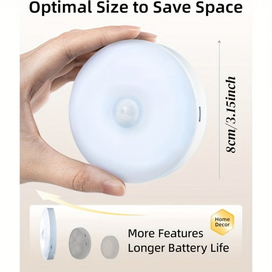 Wireless Motion Sensor Night Light USB Rechargeable - Dimmable Wall Lamp Dual Mode PIR Sensor Magnetic & Adhesive Mount 6 or 12 Pack for Kitchen Hallway Stairs Closet Cabinet Bedroom Bathroom