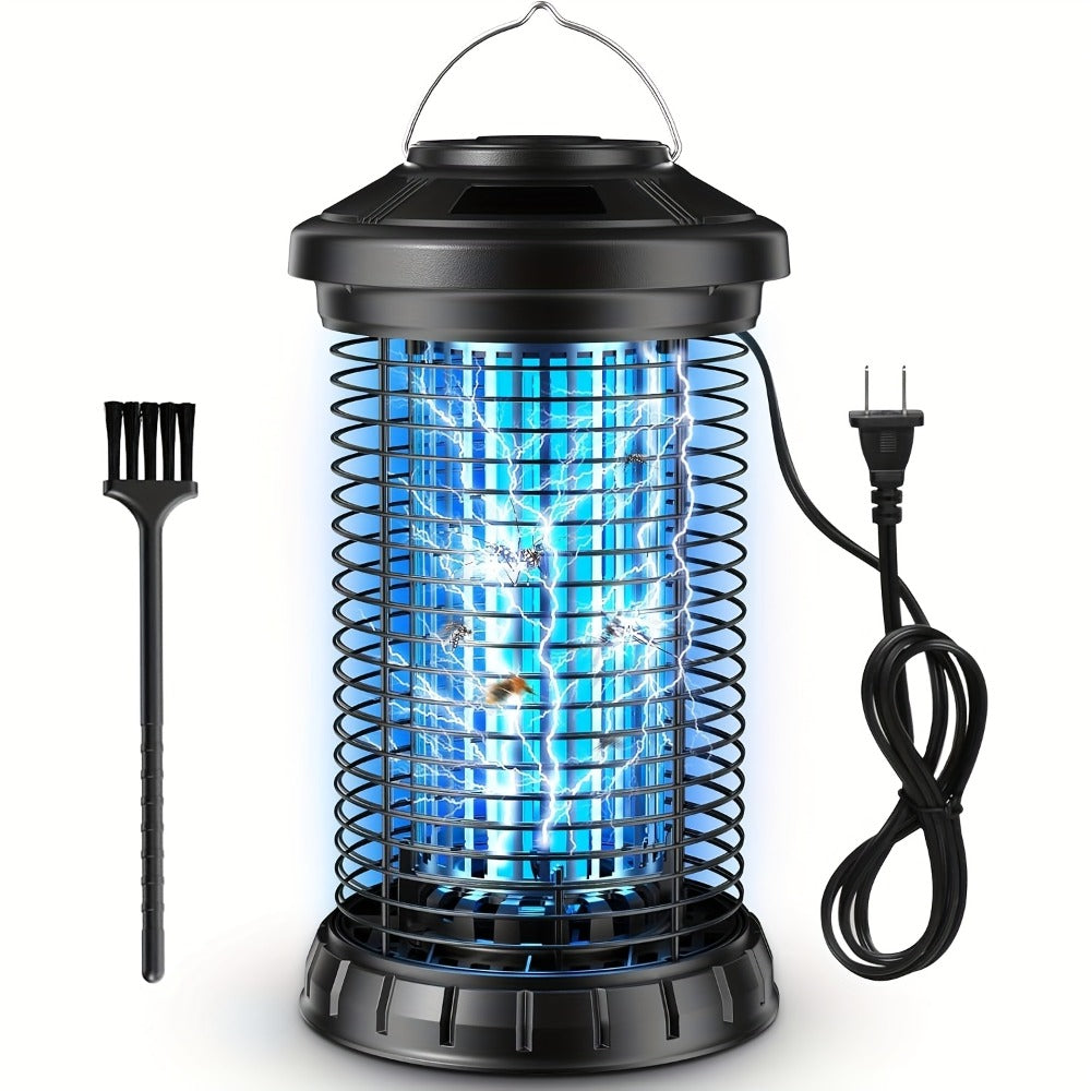 Cylindrical Electric Insect Zapper with 4200V Grid, Hanging Handle, Power Cord and Cleaning Brush