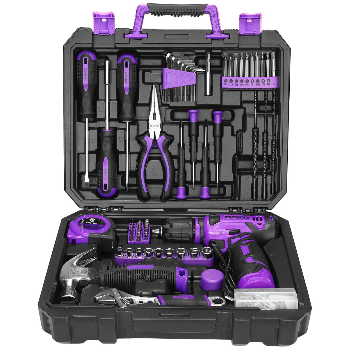 Cordless Drill Tool Kit 119/151PCS, 8V/12V Electric Power Drill Set with Screwdriver, Hammer, Wrench