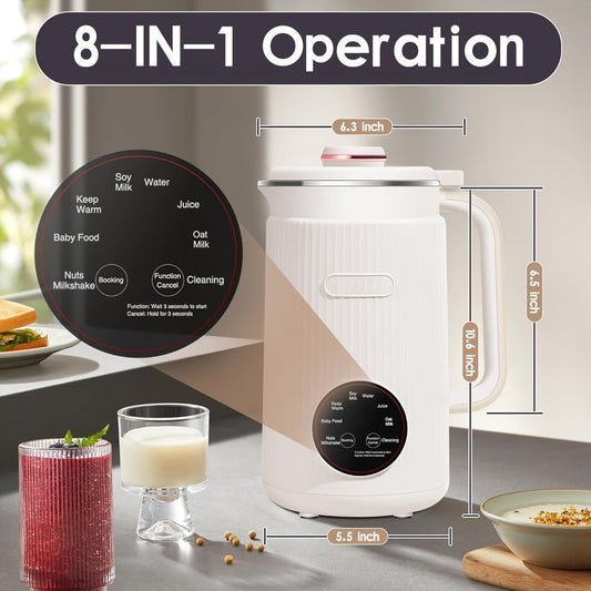 Nut Milk Maker Machine 27oz - Automatic Plant-Based Milk Blender One-Touch for Homemade Almond Oat Soy Coconut Milk - Self-Cleaning High Capacity Countertop Blender Vegan Dairy-Free Milk Maker