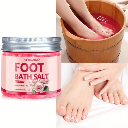 Foot Soak Sea Salt 60g Dry Cracked Heels Hypoallergenic — Moisturizing Mineral Foot Bath Salt 20-Min Relaxing Spa Treatment for Tired Aching Feet | Post-Exercise Bedtime Foot Care for Women & Men