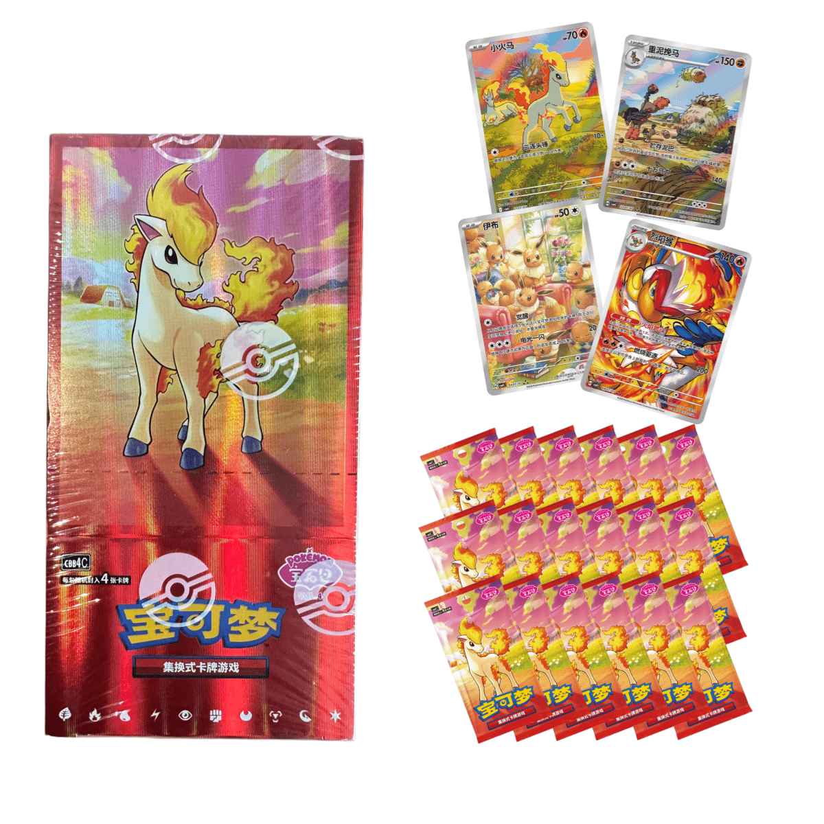 Trading Card Game Gem Pack Volume 4 Simplified Chinese Booster Box with 18 Packs and 72 Cards Total