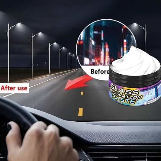 Car Glass Polishing Compound 30g – Windshield & Rearview Mirror Scratch Remover, Brightening Polish with Protective Coating for Auto Glass Restoration