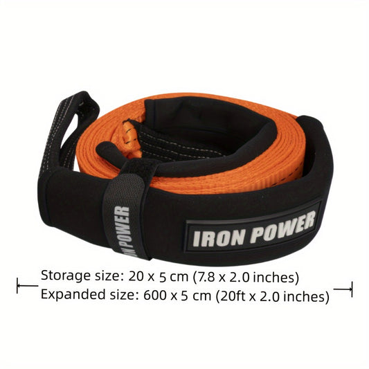 Tow Strap Kit 2" x 20ft - Heavy Duty Emergency Towing Rope with 2pc 1/2" D-Ring Shackles for Off-Road Recovery, Truck, SUV & 4x4 Vehicle Rescue