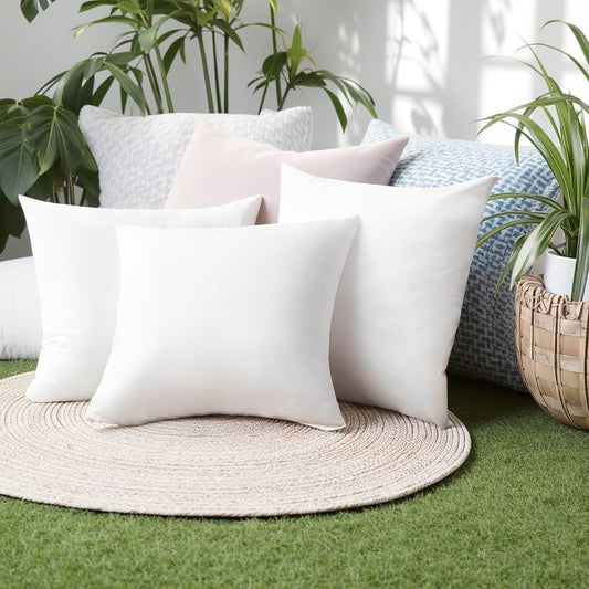 Pillow Inserts Square Indoor Outdoor Decorative Cushion Filling - Woven Fabric 200g+ Stuffing for Throw Pillows Couch Sofa Patio, White, Pack of 2 or 4, Multiple Sizes 12x20 16x16 18x18 20x20 22x22