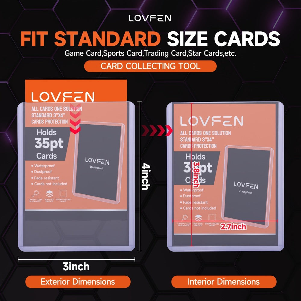 Card Top Loaders and Sleeves 200ct – 100 Hard Plastic 3x4 Top Loaders + 100 Soft Penny Sleeves for Baseball Football standard tabletop