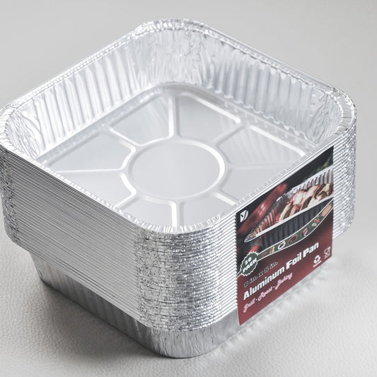 Aluminum Foil Pans 8x8 Inch 30 Pack with Lids Disposable Square Cake Pans – Baking Cooking Freezing & Meal Prep Containers, Stackable Foil Baking Pans for Brownies Lasagna