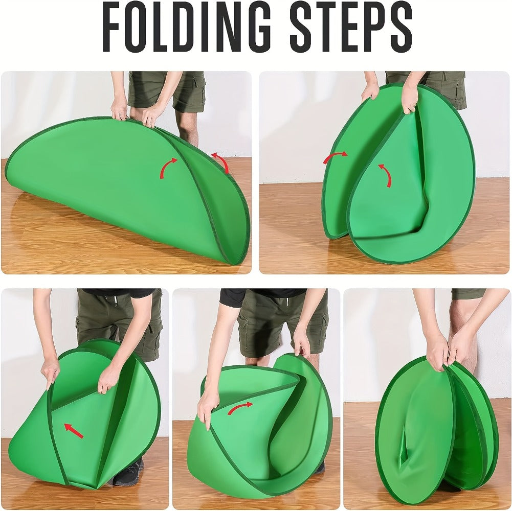 Foldable 43.3-Inch Green Screen with Chair Mount, Storage Bag and Collapsible Chroma Key Backdrop